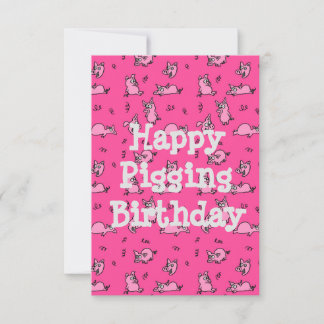 Feliz Cumpleaños de Cerdito Tarjeta Divertida