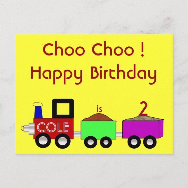 ¡Feliz cumpleaños de Choo Choo!! postal (Anverso)
