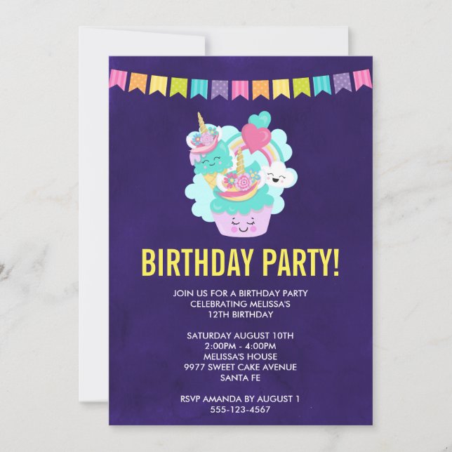 Feliz Cumpleaños de Cupcake y Helado (Anverso)
