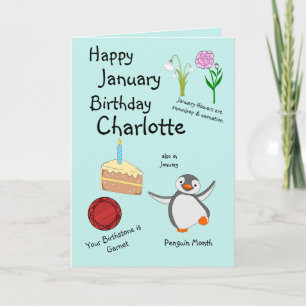 Feliz cumpleaños de enero tarjeta de felicitación