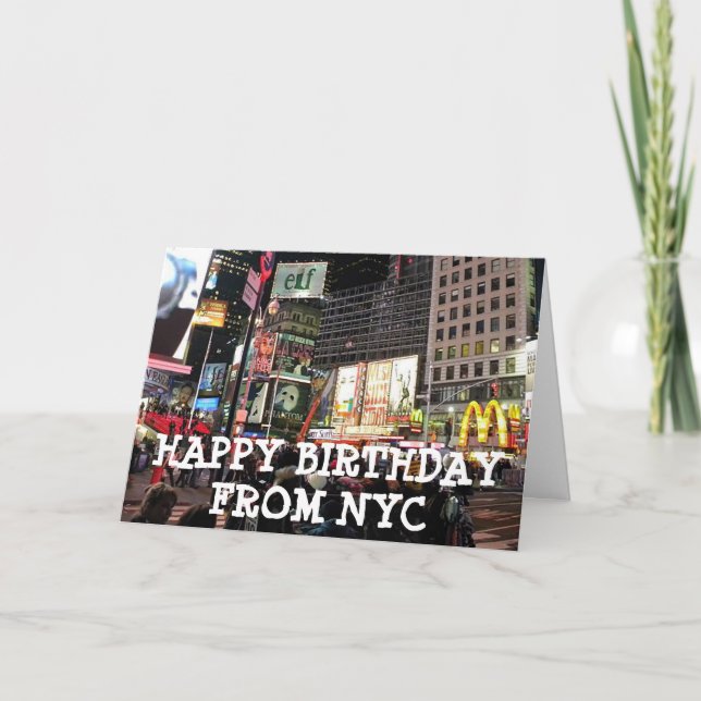 Feliz cumpleaños de la tarjeta chistosa de NYC (Anverso)