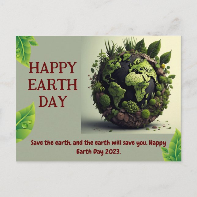 FELIZ CUMPLEAÑOS DE LA TIERRA Tarjeta postal (Anverso)