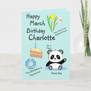 Feliz cumpleaños de marzo tarjeta de felicitación