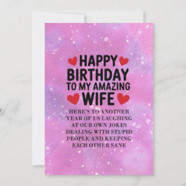 feliz cumpleaños de mi asombrosa tarjeta de esposa