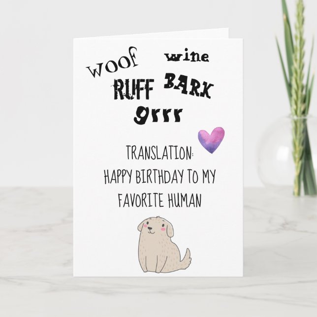Feliz Cumpleaños De Perro Tarjeta Divertida y Boni (Anverso)