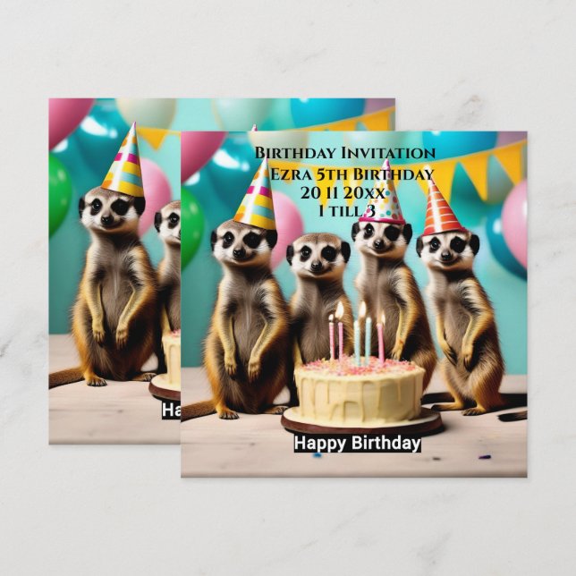 Feliz Cumpleaños de Suricata, Invitación a la Fies (Anverso / Reverso)