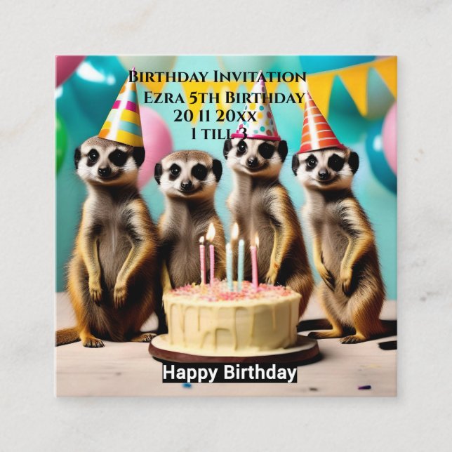 Feliz Cumpleaños de Suricata, Invitación a la Fies (Anverso)