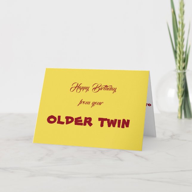 FELIZ CUMPLEAÑOS DE TU TARJETA DE TWIN TWIN*. (Anverso)
