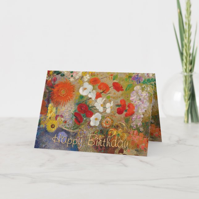 Feliz cumpleaños desde la tarjeta de flores Joseph (Anverso)