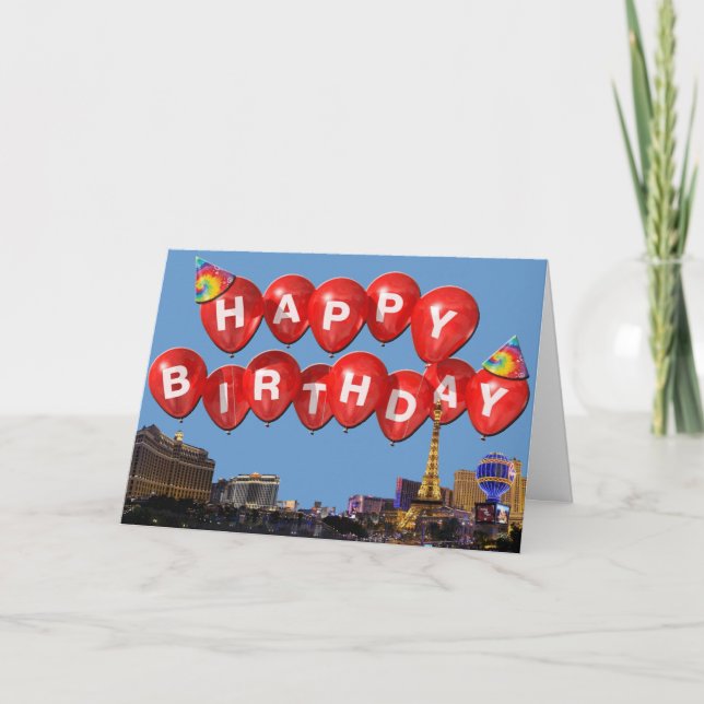 FELIZ CUMPLEAÑOS desde La tarjeta de Las Vegas (Anverso)