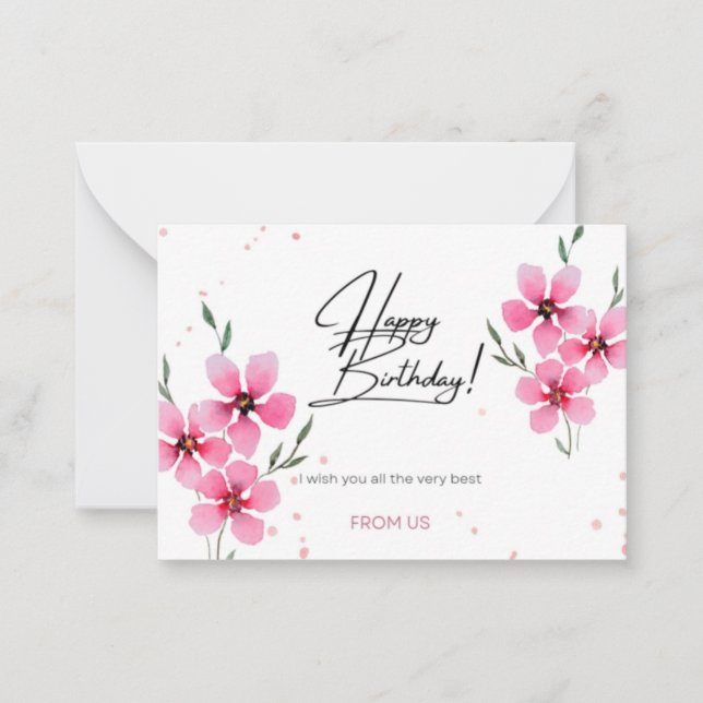 Feliz cumpleaños Deseos de diseño de tarjeta de no (Anverso)