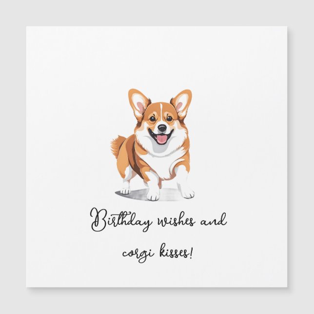 'Feliz Cumpleaños Deseos y Besos de Corgi' Adorabl (Anverso)