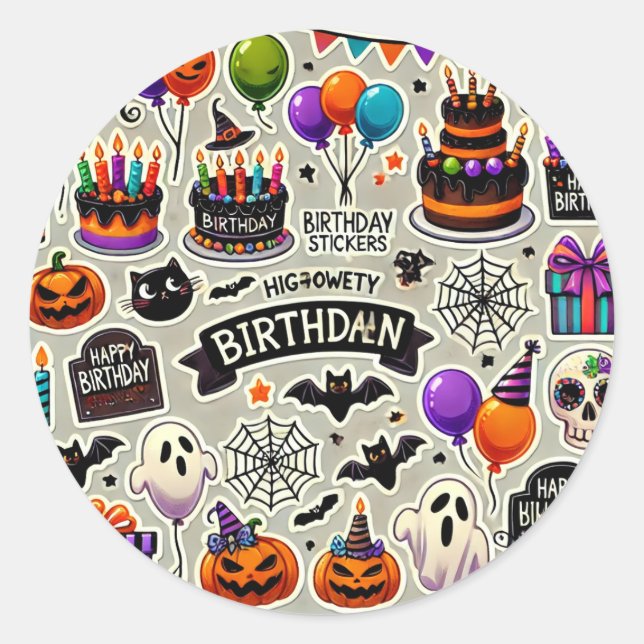 Feliz cumpleaños, Día de pegatinas de Halloween (Anverso)