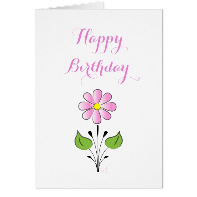 Feliz cumpleaños dilo con una flor adorable (Frente)