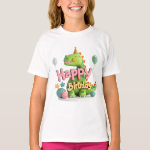 Feliz Cumpleaños Dinosaurio - Camiseta Divertida p