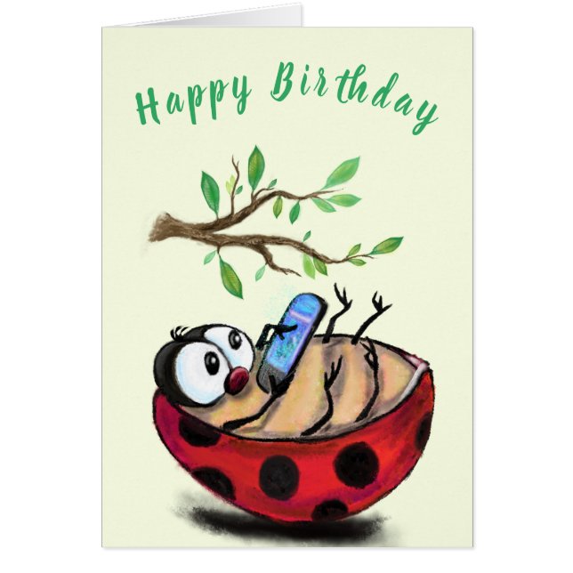 Feliz cumpleaños divertida Ladybug (Frente)