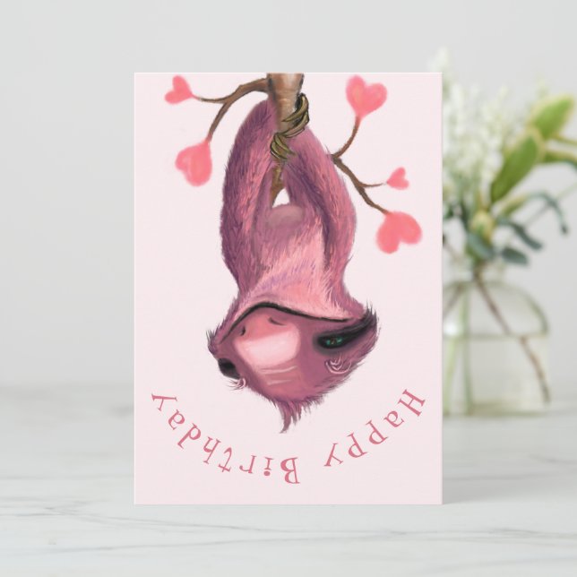 Feliz cumpleaños divertida Sloth (Anverso de pie)