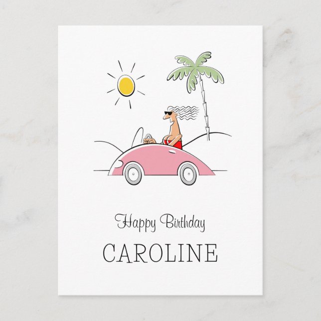 Feliz cumpleaños, divertida y divertida postal par (Anverso)