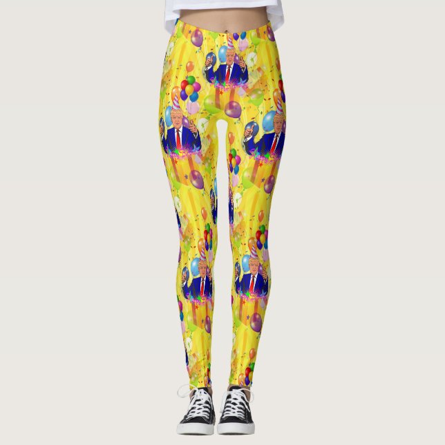 feliz cumpleaños donald trump leggings (Anverso)