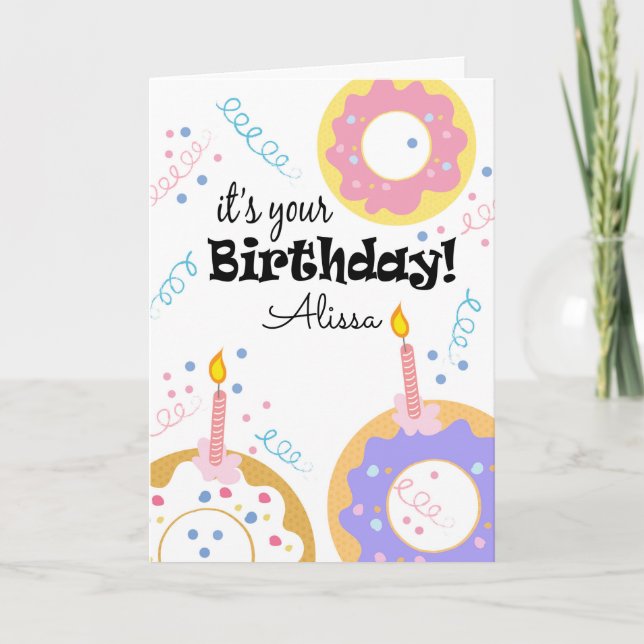 Feliz Cumpleaños Donuts Personalizado Tarjeta de S (Anverso)