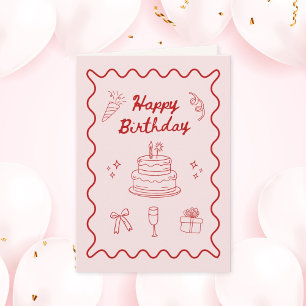Feliz cumpleaños Doodle tarjeta de felicitación do