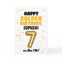 Feliz cumpleaños dorado, tarjeta de cumpleaños núm