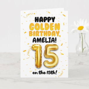 Feliz cumpleaños dorado, tarjeta de cumpleaños núm
