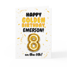 Feliz cumpleaños dorado, tarjeta de cumpleaños núm