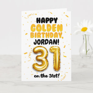 Feliz cumpleaños dorado, tarjeta de cumpleaños núm