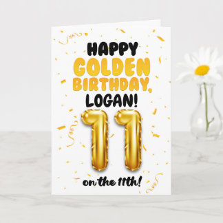 Feliz cumpleaños dorado, tarjeta de cumpleaños núm