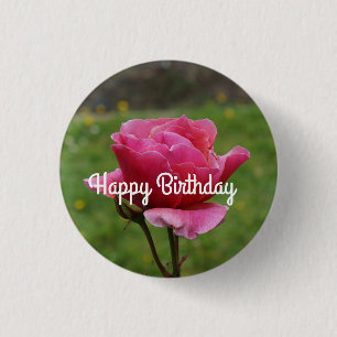 Feliz cumpleaños Duet Rosa #1 Botón Pinback