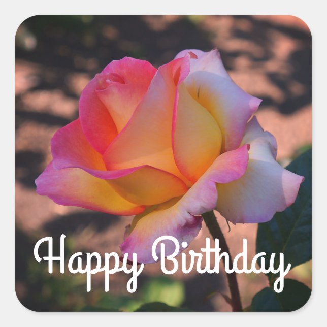 Feliz cumpleaños Elle Rosa #1 Pegatinas (Anverso)