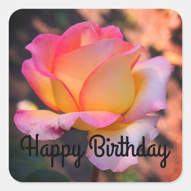 Feliz cumpleaños Elle Rosa #4-2 Pegatinas (Anverso)