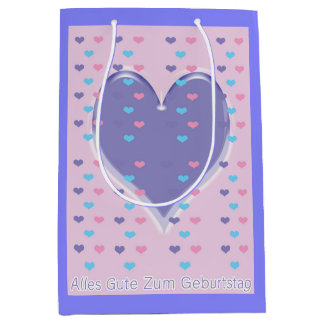 Feliz cumpleaños en la bolsa de regalo alemana