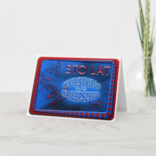 Feliz cumpleaños en tarjeta polaca