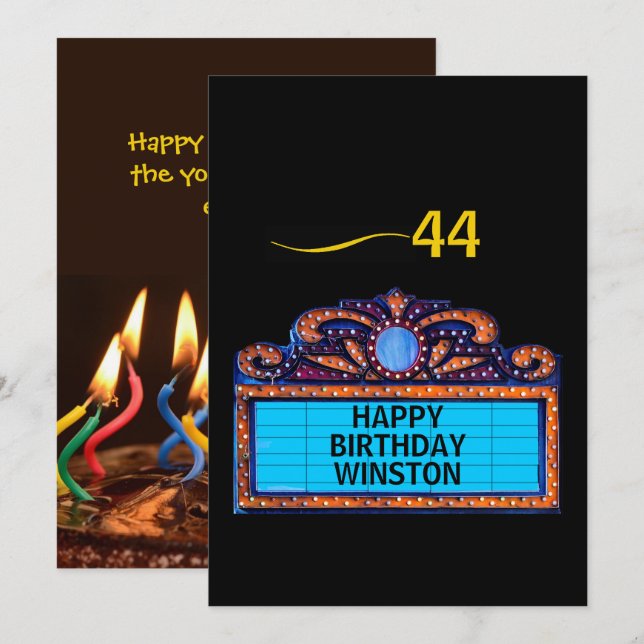 Feliz Cumpleaños en una marquesina de teatro (Anverso / Reverso)