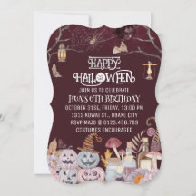 Feliz cumpleaños espeluznante invitación a la fies