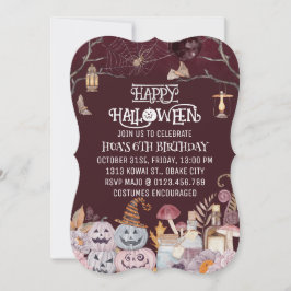 Feliz cumpleaños espeluznante invitación a la fies