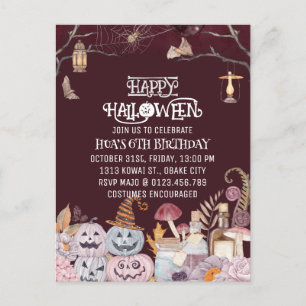 Feliz cumpleaños espeluznante invitación a la fies