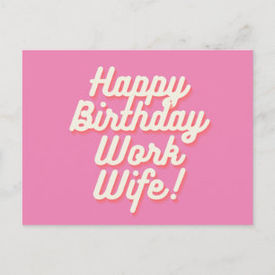 Feliz Cumpleaños Esposa en el Trabajo - Tarjeta Po