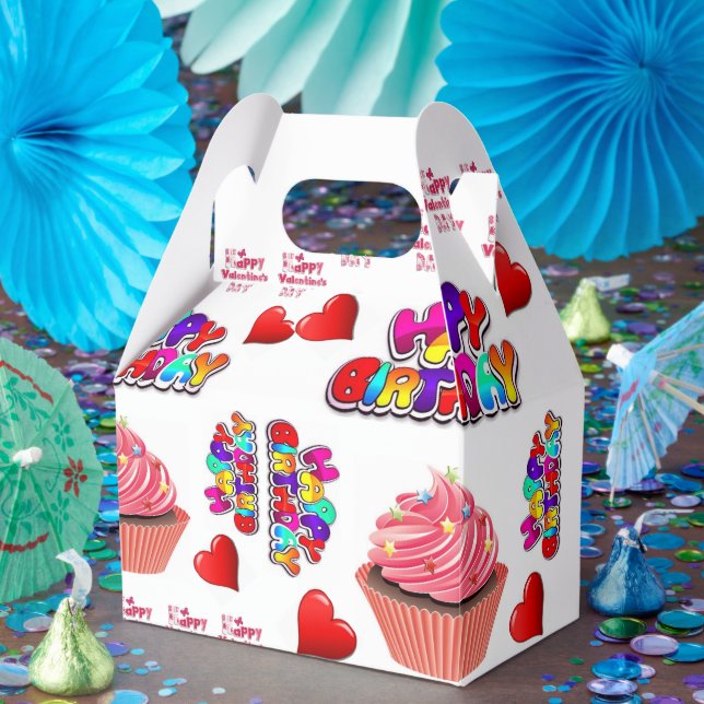 Feliz cumpleaños, feliz caja de favores gables (Fiesta)