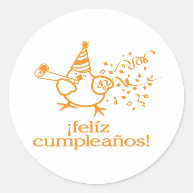 ¡Felíz cumpleaños! = ¡Feliz cumpleaños! pegatinas (Anverso)