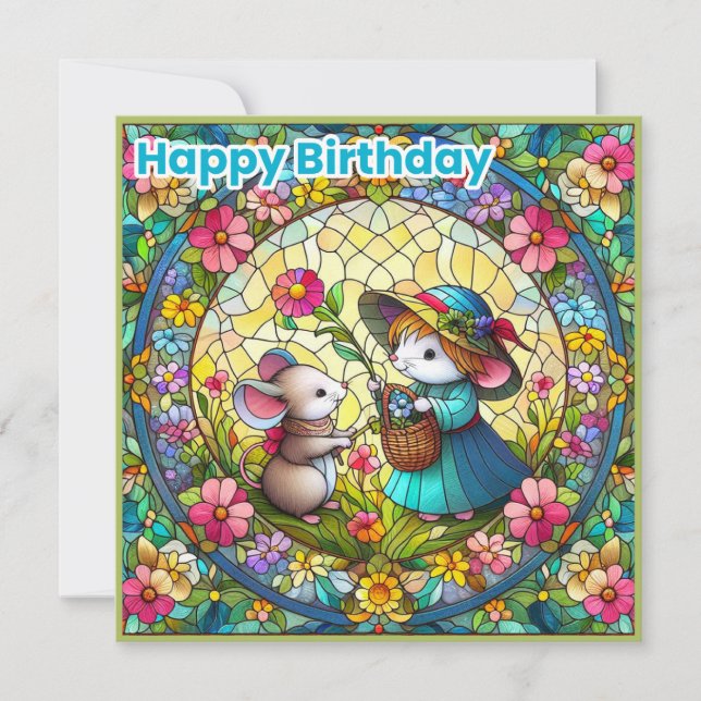 FELIZ CUMPLEAÑOS ~ Feliz cumpleaños ~ ratones ~ (Anverso)