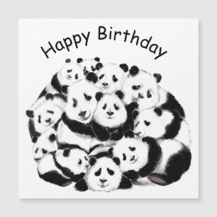 Feliz cumpleaños feliz familia Pandas Gran abrazo