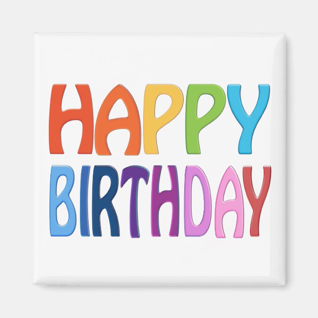 Feliz cumpleaños - Feliz imán colorido (Frente)