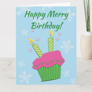 Feliz Cumpleaños Feliz Tarjeta de Velas de Cupcake