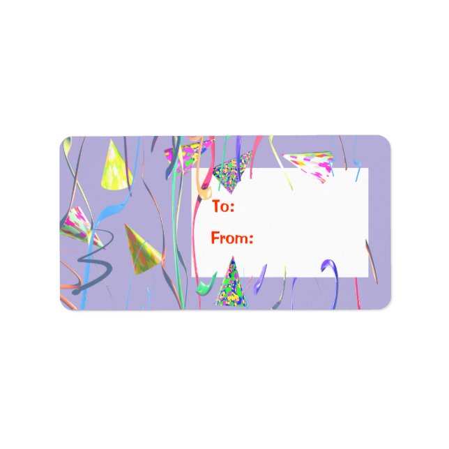 Feliz cumpleaños Fiesta Gorras etiqueta de regalo (Frente)