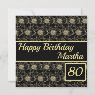 Feliz cumpleaños Floral Gold tarjeta de Personaliz
