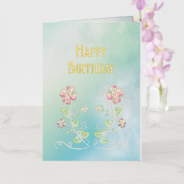 Feliz cumpleaños, floral, hermosa, amorosa, modern