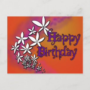 Feliz cumpleaños - Floral - postal